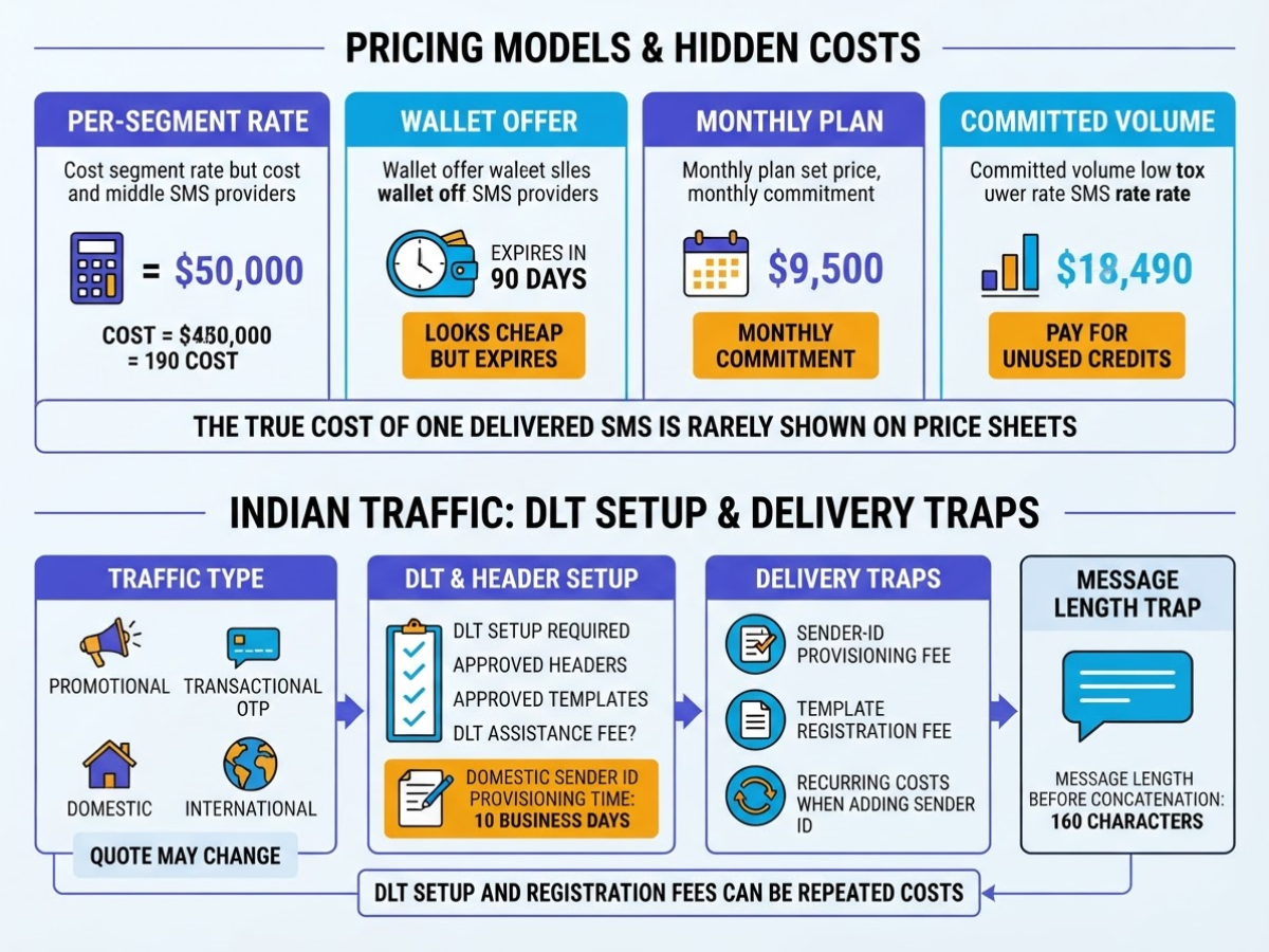 Compare Pricing, Delivery, and Provider Features, covering compare per-sms per-segment wallet monthly-plan and.