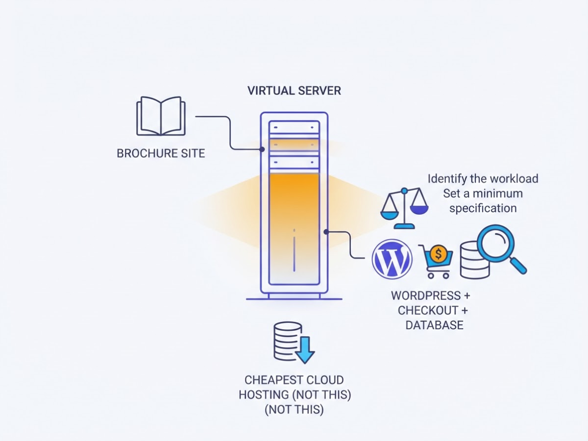 How to Choose the Cheapest Cloud Hosting for Your Project, covering step 1 identify the workload static.