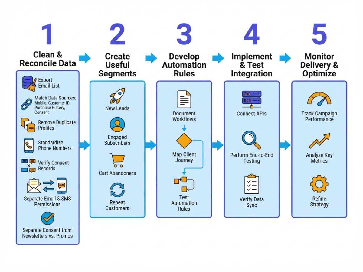 Build the Integration: A Practical Five-Step Workflow, covering audit the email list mobile numbers.